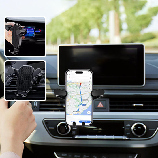 SUPPORT DE TELEPHONE NOIR AVEC FIXATION SECURISEE ET RAPIDE