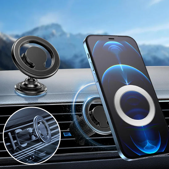 SUPPORT TELEPHONE VOITURE MAGNETIQUE EN UTILISATION AVEC UN GPS ACTIF