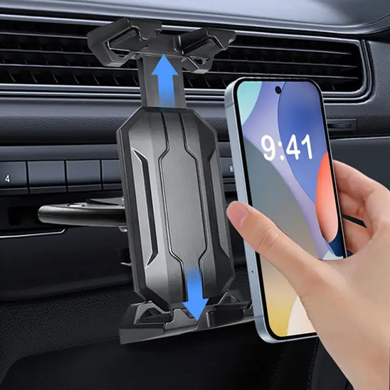 Conducteur utilisant le support-de-telephone-voiture pour suivre un GPS