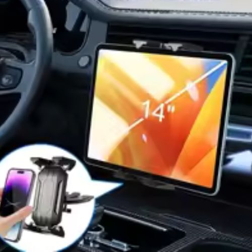 SUPPORT TABLETTE VOITURE AVEC FIXATION DANS LA FENTE CD