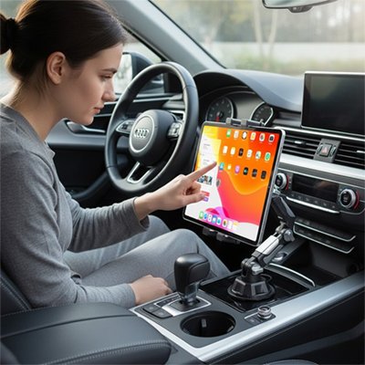 Tablette voiture arrière ergonomique permettant une utilisation tactile facile pour les petits et grands.