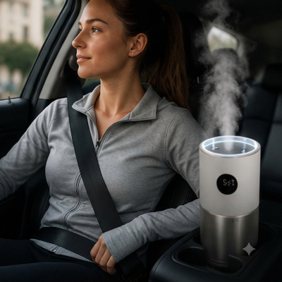 Humidificateur pour voiture diffusant une brume légère et agréable