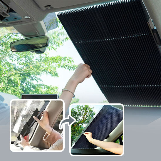 Pare-soleil-voiture-Rideau-Rétractable-position-repliée
