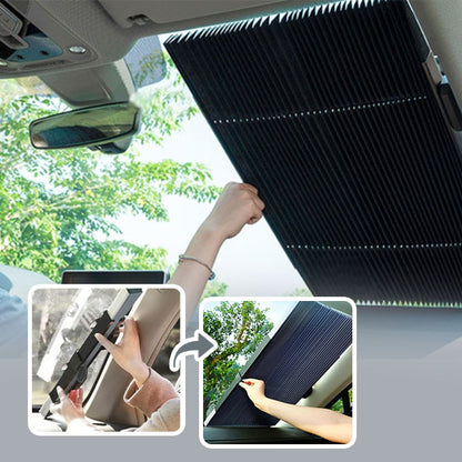 Pare-soleil-voiture-Rideau-Rétractable-position-repliée
