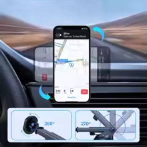 SUPPORT DE TELEPHONE POUR VOITURE avec bras reglable pour un angle vue optimal