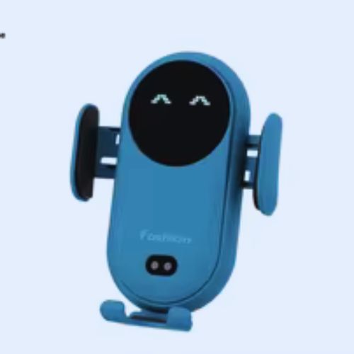 Support a telephone en aluminium brossé intégré dans une voiture moderne