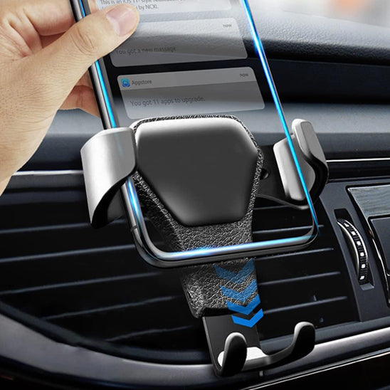 Support telephone pour voiture NOIR avec smartphone en utilisation GPS
