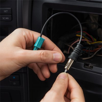 Adaptateur pour antenne autoradio câble Fakra-Z mâle vers prise DIN 15cm