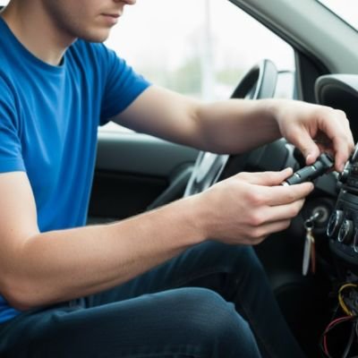 Adaptateur pour antenne autoradio noir