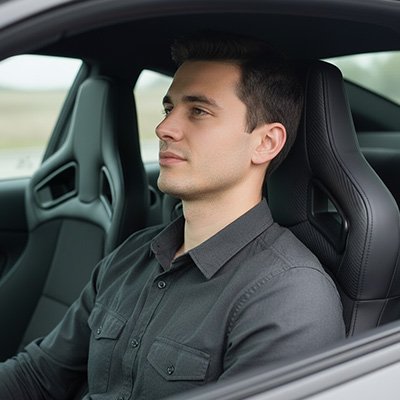 Appui tête pour voiture au design sportif valorisant l’intérieur du véhicule