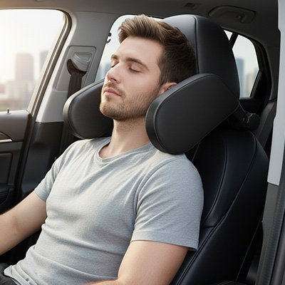 Appui-tête ajustable conçu pour les longs voyages en famille