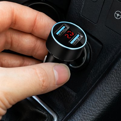 Chargeur allume cigare rapide voltmètre 12-24V