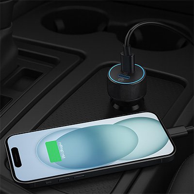 Chargeur allume cigare usb c adaptateur d'alimentation de voiture