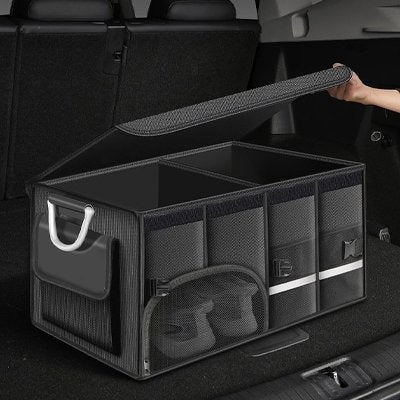 Coffre de rangement voiture fond antidérapant stable