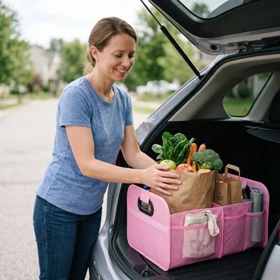 Coffre rangement voiture pliable pour camping en plein air