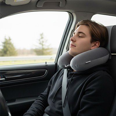 coussin de voyage souple pour réduction des tensions musculaires