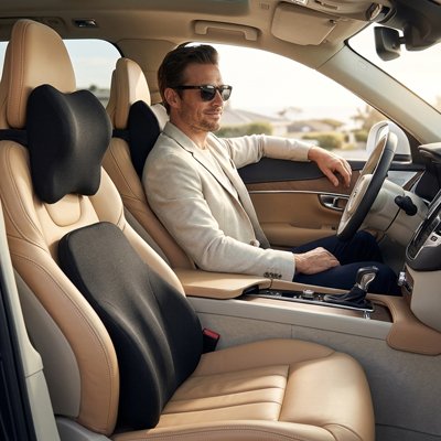 Coussin lombaire voiture avec soutien dorsal ergonomique