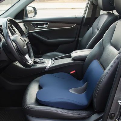 Coussin lombaire voiture bleu