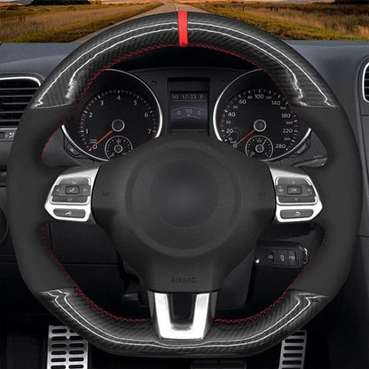 Couvre volant a coudre pour Volkswagen Golf 6 GTI MK6 VW Polo GTI Scirocco R Passat CC r-line 2010