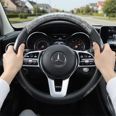 Couvre volant cuir convient aux volants de 14,5 à 15 pouces