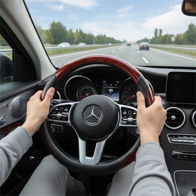 Couvre volant cuir Rouge compatible toutes saisons