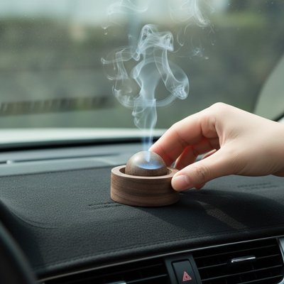 Diffuseur parfum voiture mignon en bois