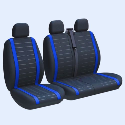 HOUSSE AUTO SIEGE pour vans comme le VW Caddy IV ou Citroën Jumpy COULEUR BLEU
