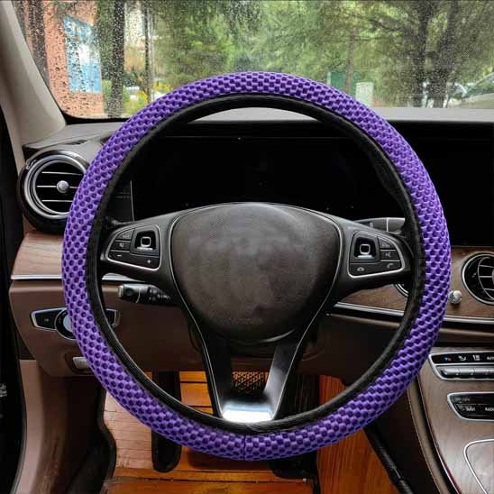 Housse pour volant de voiture bleu absorbant la sueur