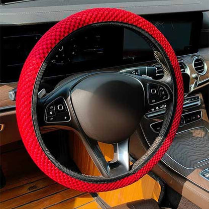 Housse pour volant de voiture rouge sans anneau intérieur 