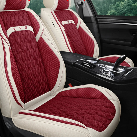HOUSSE SIEGE POUR VOITURE ADAPTÉE AUX VOITURES FAMILIALES ET URBAINES ROUGE BEIGE