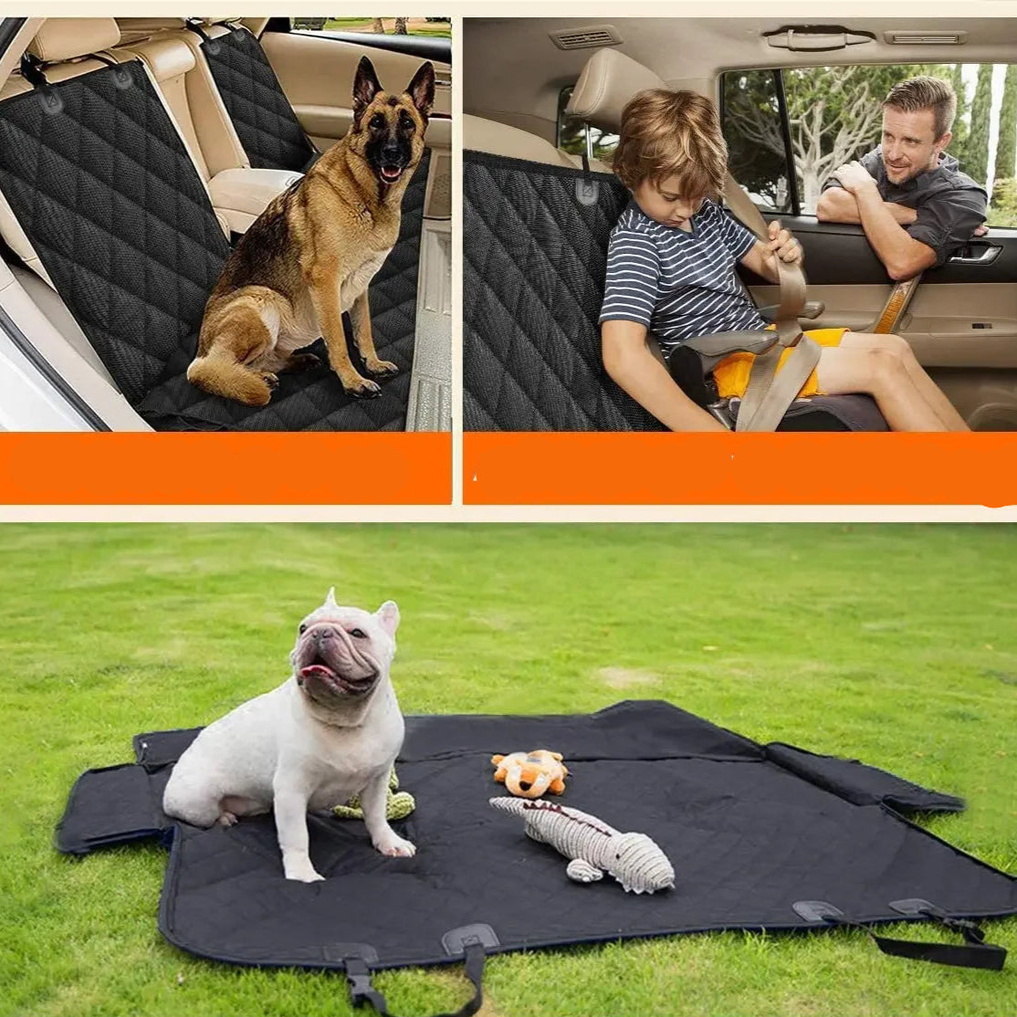 HOUSSE SIEGE VOITURE POUR CHIEN AVEC FENETRE EN FILET TRANSPARENT