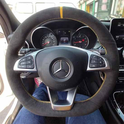 Housse volant de voiture couture à la main en daim