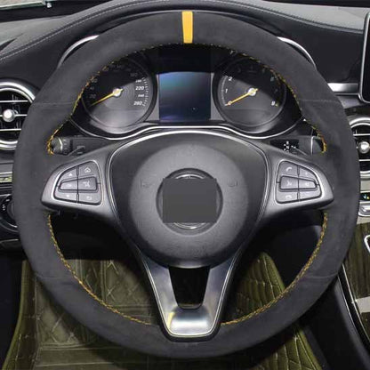 Housse volant de voiture en daim Fil jaune