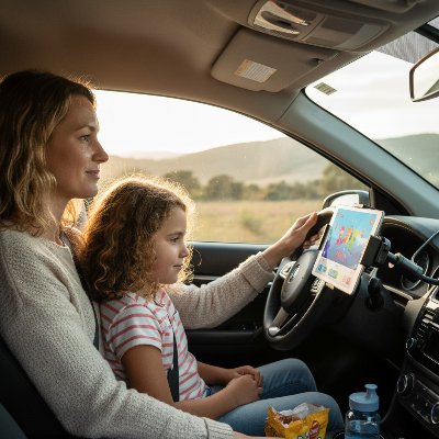 Support tablette tableau de bord voiture avec fixation ventouse nano gel
