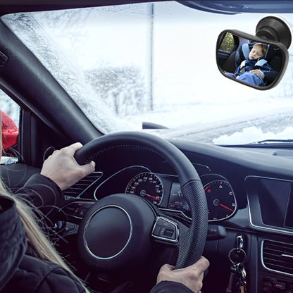 Miroir voiture pour bebe convexe 2 en 1 pour l'observation des enfants sur le siège arrière