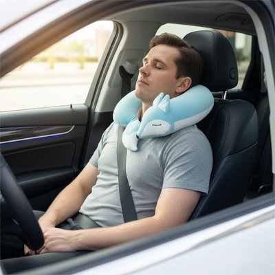 Oreiller de voyage avec tissu doux et agréable au toucher