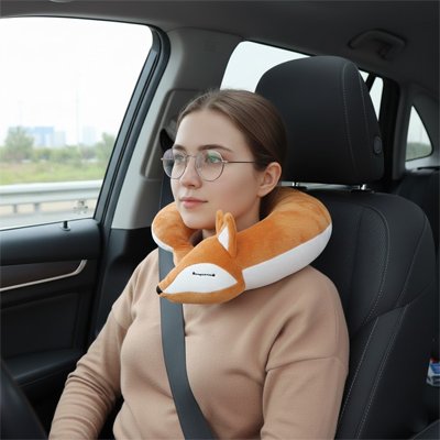 Oreiller de voyage adapté aux déplacements en voiture