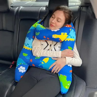 Oreiller de voyage doux pour enfant adapté aux longs trajets en famille