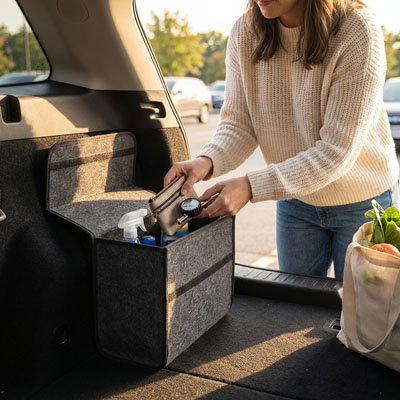 Organisateur de coffre voiture anti-glissement