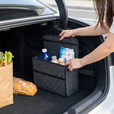 Organisateur de coffre voiture pour bouteilles et sacs