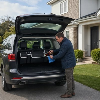 Organisation coffre voiture organisateurs arrière de siège de voiture intérieur d'automobile