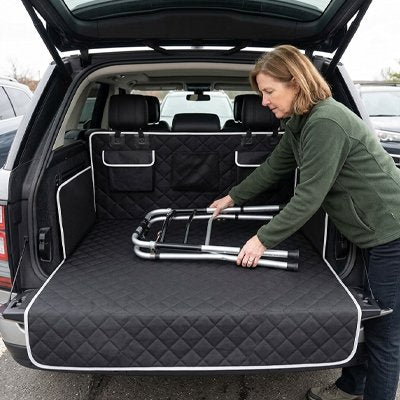 Organisation coffre voiture pour chien et doublure de coffre