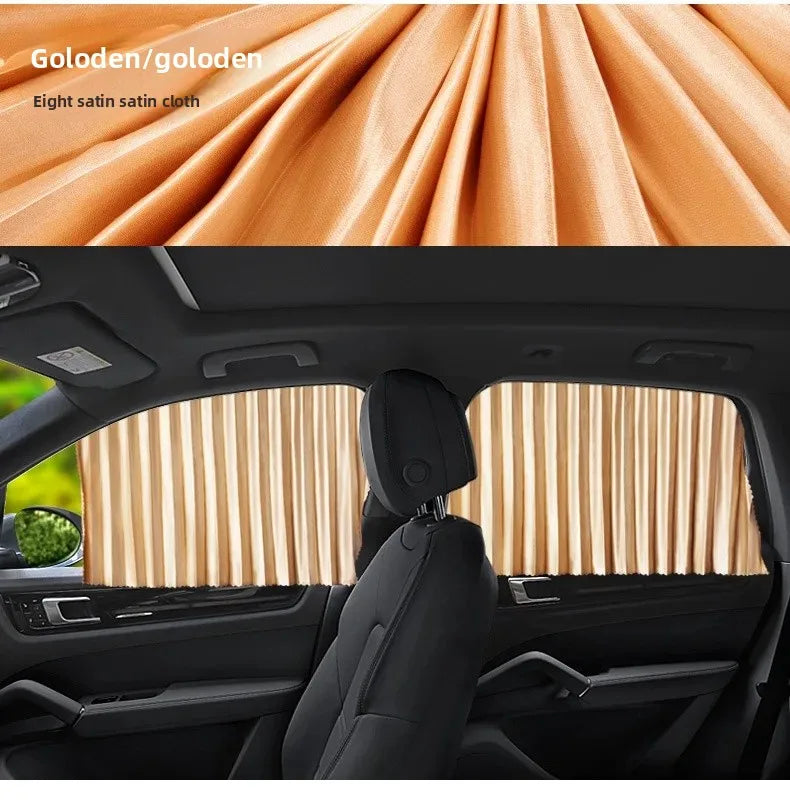 GROS PLAN TISSU PAR SOLEIL VOITURE FAMILIALE DORE