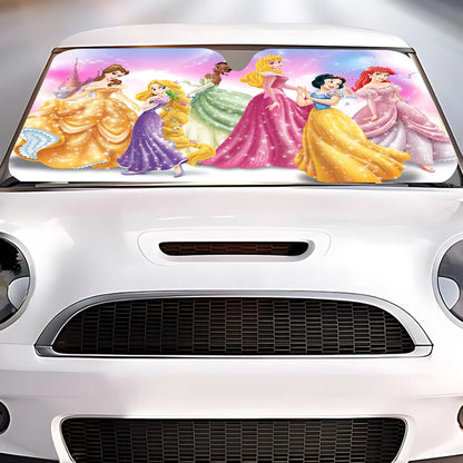 PARE SOLEIL DECORATIF AVEC DESIGN PRINCESSE ROSE
