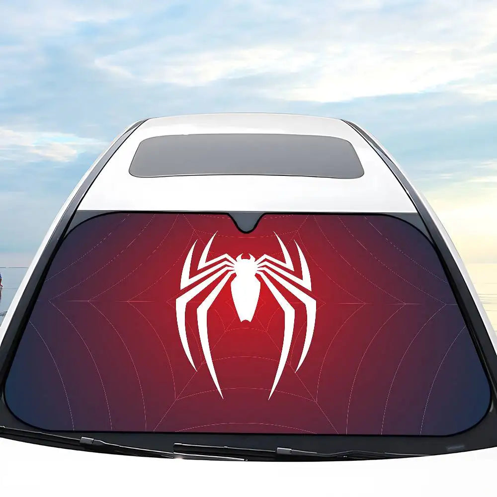 PARE-SOLEIL VOITURE STYLE SPIDERMAN AVEC DESIGN COLORÉ ET DETAILLE
