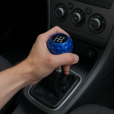 Pommeau de vitesse bleu