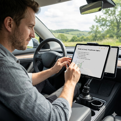 Porte tablette pour voiture pour voyager confortablement en famille.