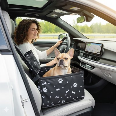 Siege auto chien avec poches de rangement