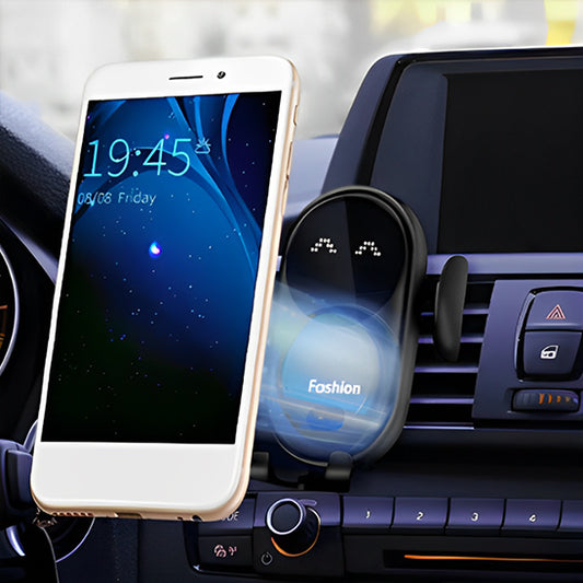 Support a telephone avec charge rapide installé sur le tableau de bord