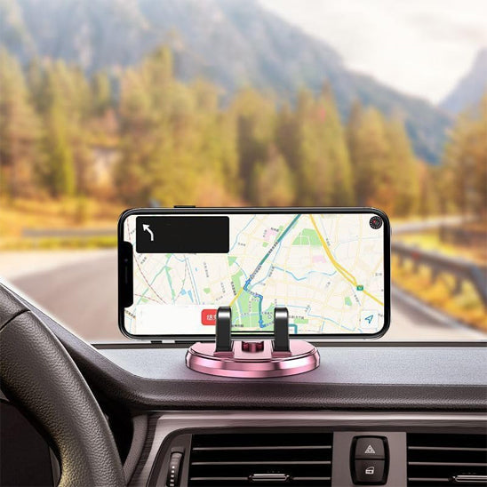 Support de téléphone voiture en position portrait avec smartphone affichant une carte.